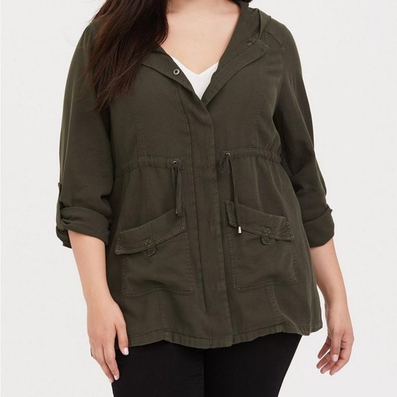 torrid Jackets & Coats Torrid Lightweight Olive Green Anorak Jacket